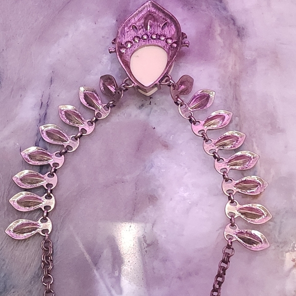 Lavish Vintage Iridescent Crystal Drop Necklace - Picture 8 of 9